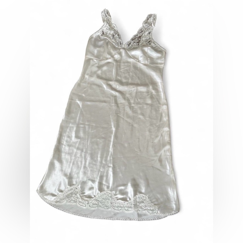 Vintage white satin slip dress